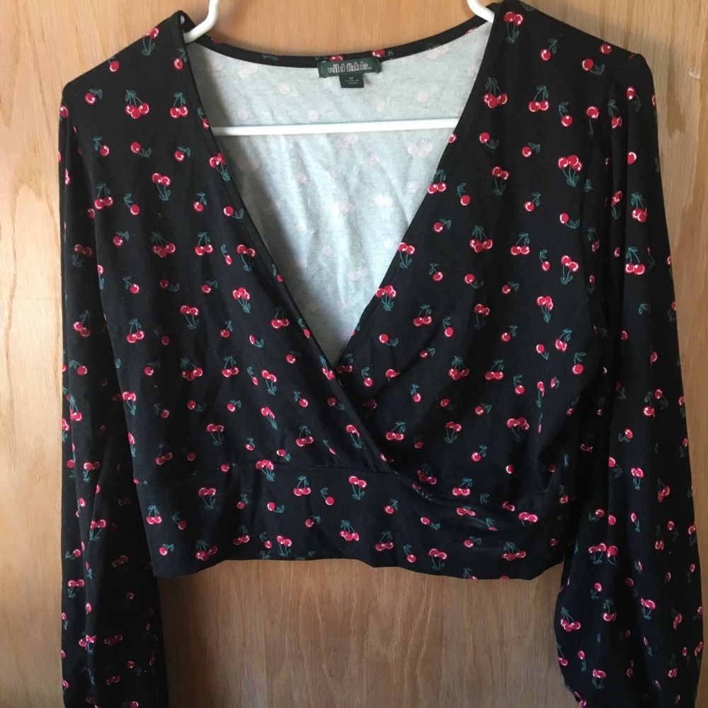 Target wild fable back cherry long sleeve crop